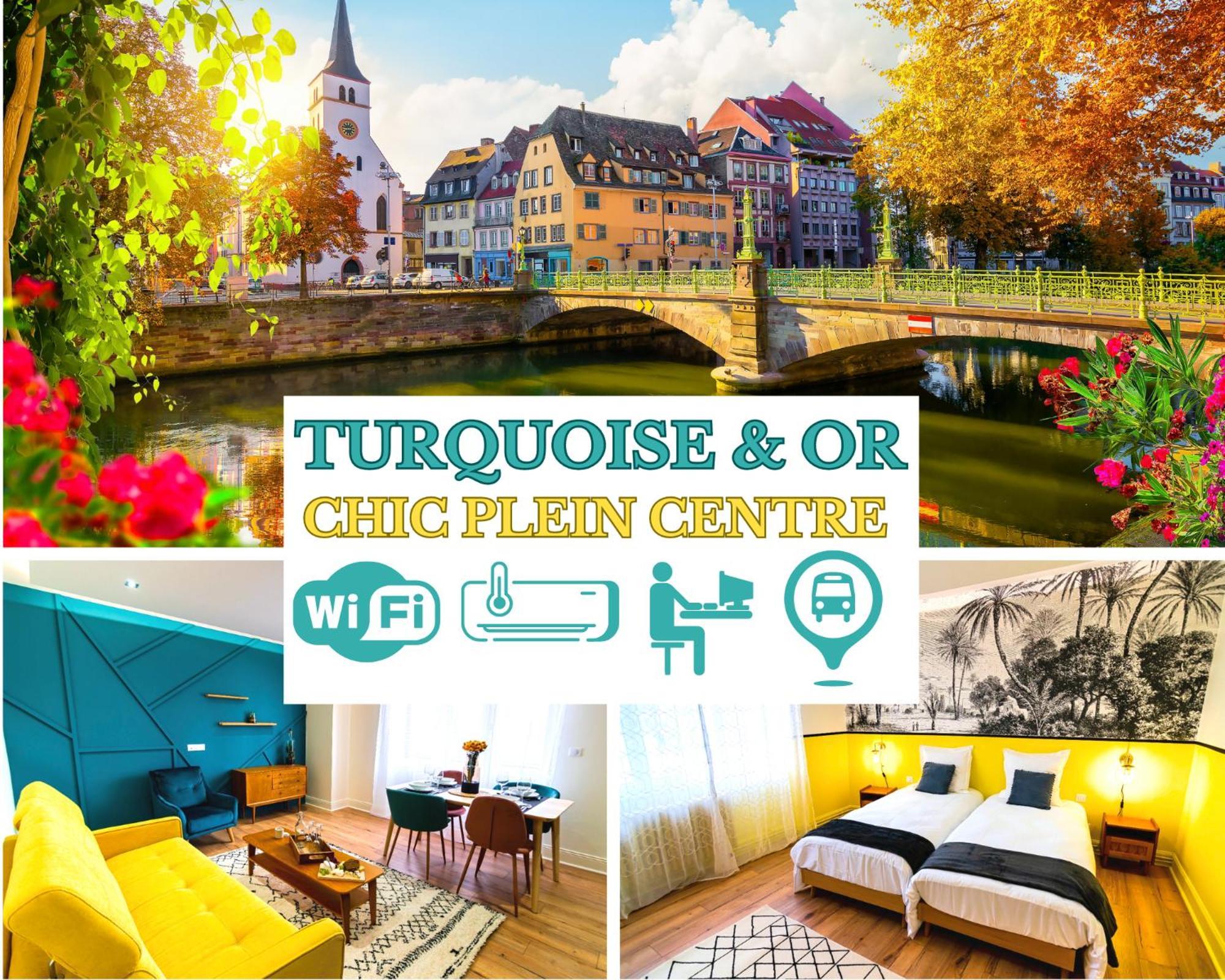 Bel Ami 01 - Turquoise & Or - Moderne Chic - Centre Ville - Acces Jardin - Clim - Wifi - Parking - Localisation Ideale Schiltigheim Bagian luar foto